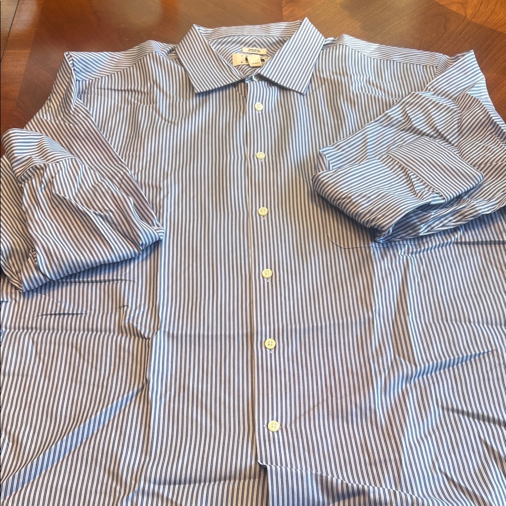 Joseph Abboud Navy and White Striped Shirt